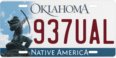 OK license plate 937UAL
