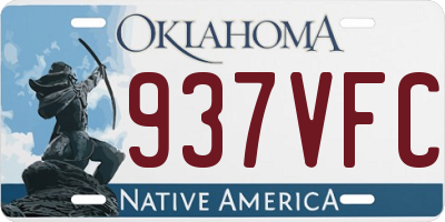 OK license plate 937VFC