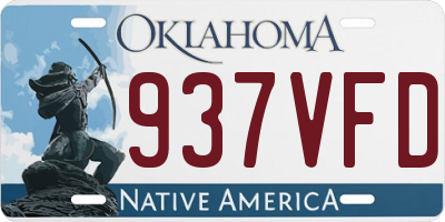 OK license plate 937VFD