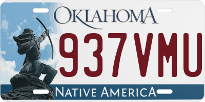 OK license plate 937VMU