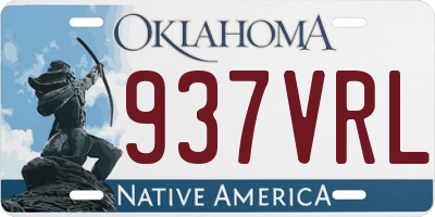 OK license plate 937VRL