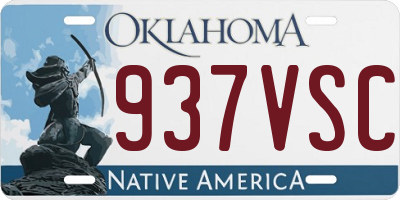 OK license plate 937VSC