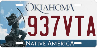 OK license plate 937VTA