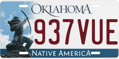 OK license plate 937VUE