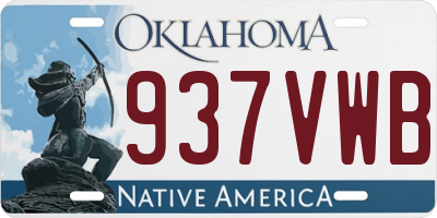 OK license plate 937VWB