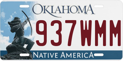 OK license plate 937WMM