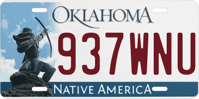 OK license plate 937WNU