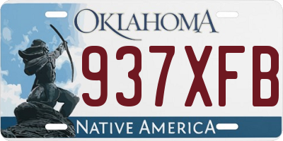 OK license plate 937XFB