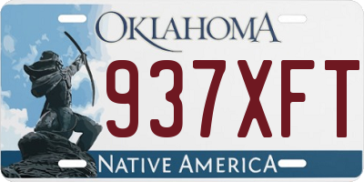 OK license plate 937XFT