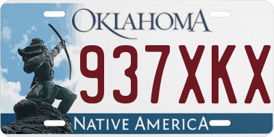 OK license plate 937XKX