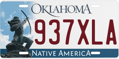 OK license plate 937XLA