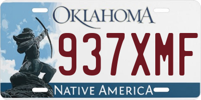 OK license plate 937XMF