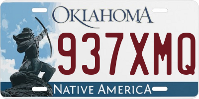 OK license plate 937XMQ