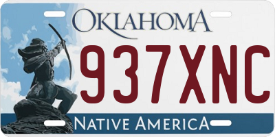 OK license plate 937XNC
