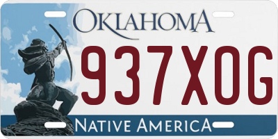 OK license plate 937XOG