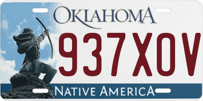 OK license plate 937XOV