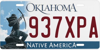 OK license plate 937XPA