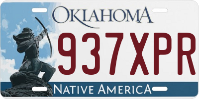 OK license plate 937XPR