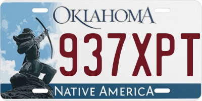 OK license plate 937XPT