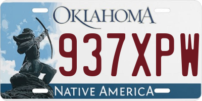 OK license plate 937XPW
