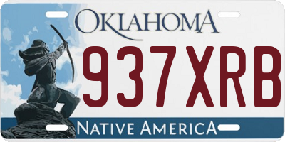 OK license plate 937XRB