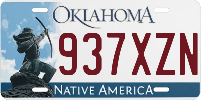 OK license plate 937XZN