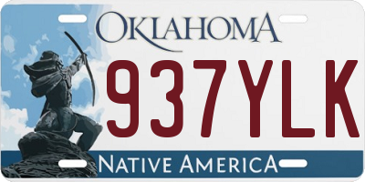 OK license plate 937YLK