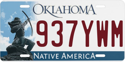 OK license plate 937YWM