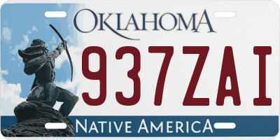 OK license plate 937ZAI