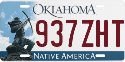 OK license plate 937ZHT
