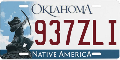 OK license plate 937ZLI