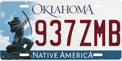 OK license plate 937ZMB