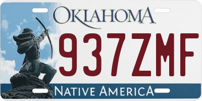 OK license plate 937ZMF