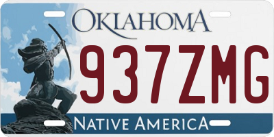 OK license plate 937ZMG