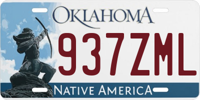 OK license plate 937ZML