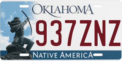 OK license plate 937ZNZ