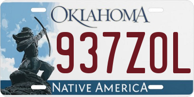 OK license plate 937ZOL