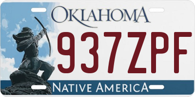 OK license plate 937ZPF