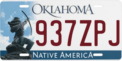 OK license plate 937ZPJ