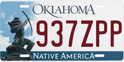 OK license plate 937ZPP