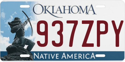 OK license plate 937ZPY