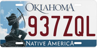 OK license plate 937ZQL