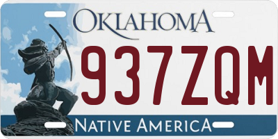 OK license plate 937ZQM