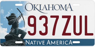 OK license plate 937ZUL