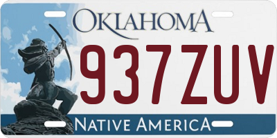 OK license plate 937ZUV