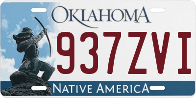OK license plate 937ZVI