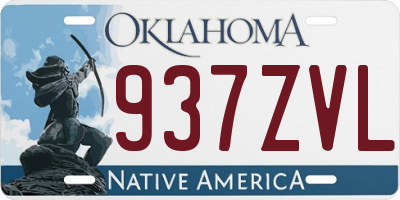 OK license plate 937ZVL
