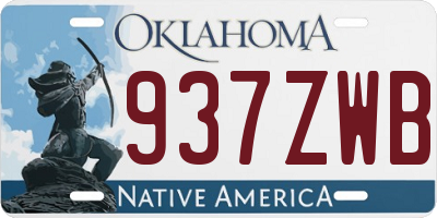 OK license plate 937ZWB