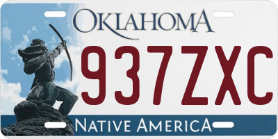 OK license plate 937ZXC