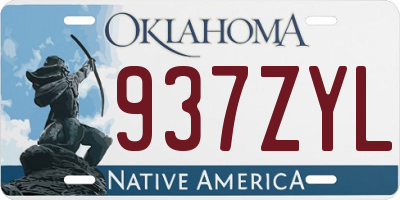 OK license plate 937ZYL